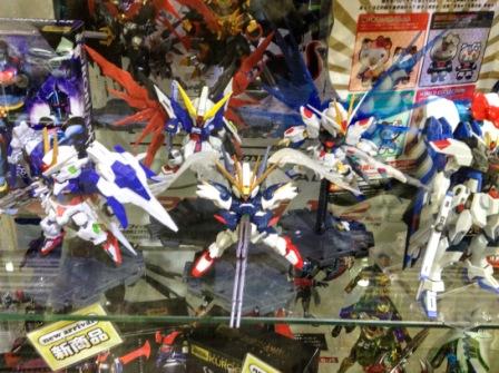 Gundam figure dolls in Kiddy Land Harajuku.